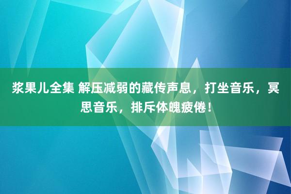 浆果儿全集 解压减弱的藏传声息，打坐音乐，冥思音乐，排斥体魄疲倦！