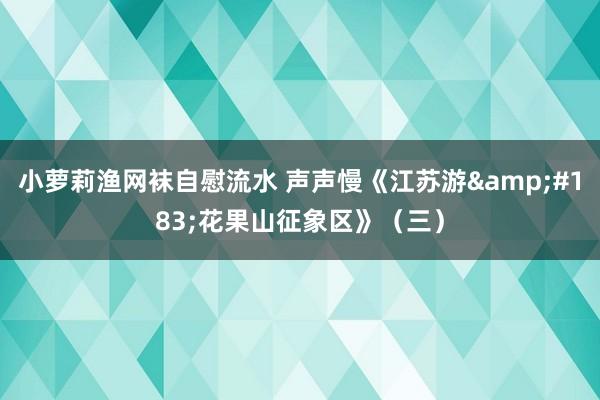 小萝莉渔网袜自慰流水 声声慢《江苏游&#183;花果山征象区》（三）