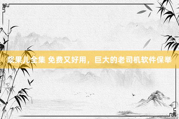 浆果儿全集 免费又好用，巨大的老司机软件保举